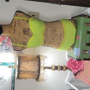 Neon yellow bra and panty set
